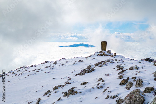 Monti Sabini (Rieti, Italy) - The snow capped mountains in the province of Rieti, Sabina area, near Monte Terminillo and the Tiber river. Here Pizzuto Tancia mount.