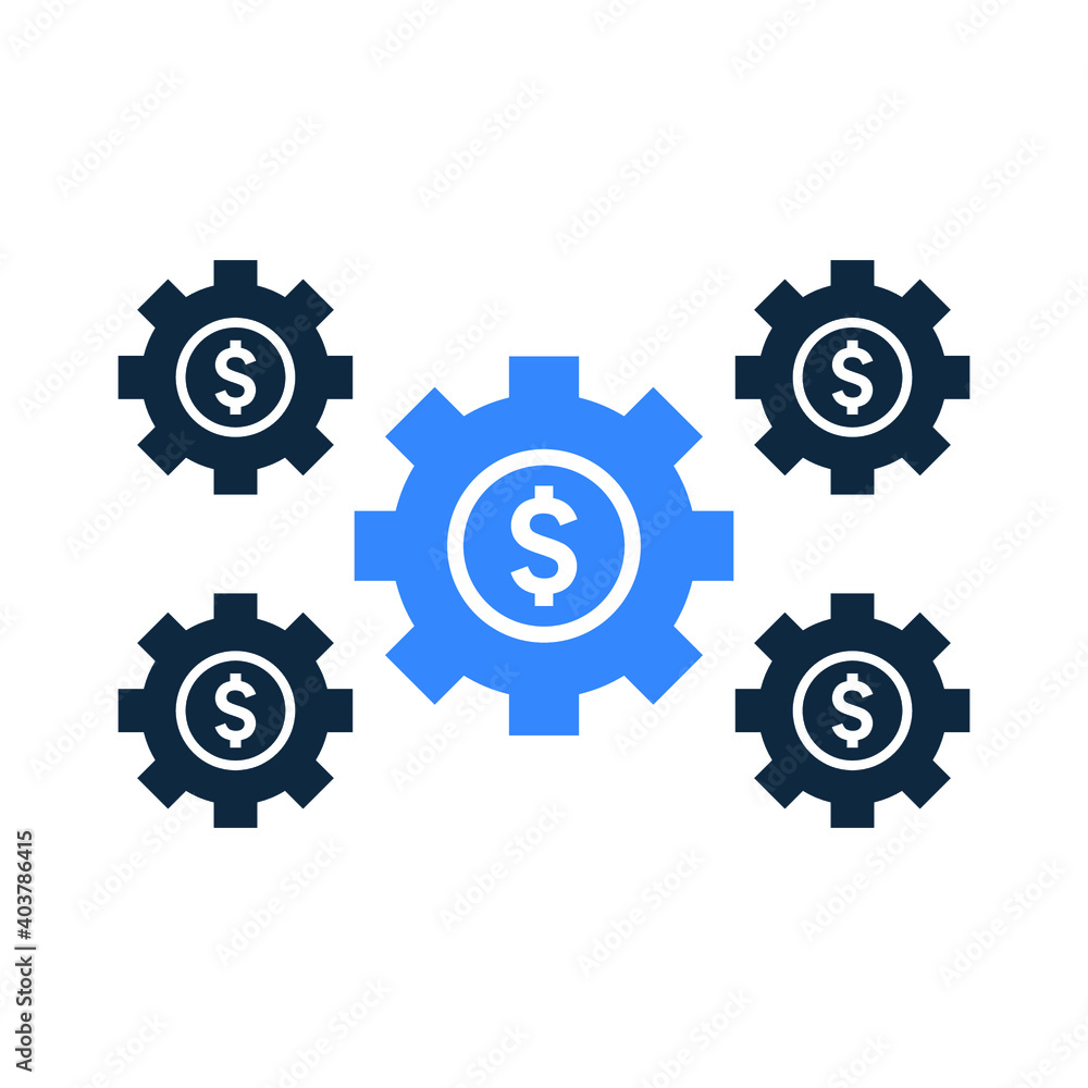 Business tools, factory gears icon. Glyph vector isolated on a white background. Business tools, factory gears icon. Glyph vector isolated on a white background.