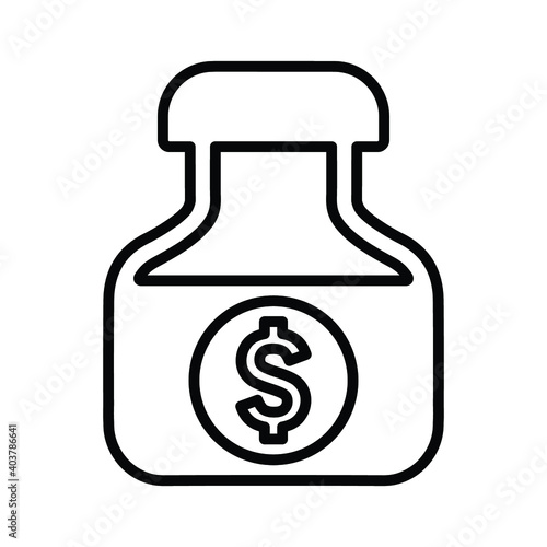 Business, medicine price line icon. outline vector