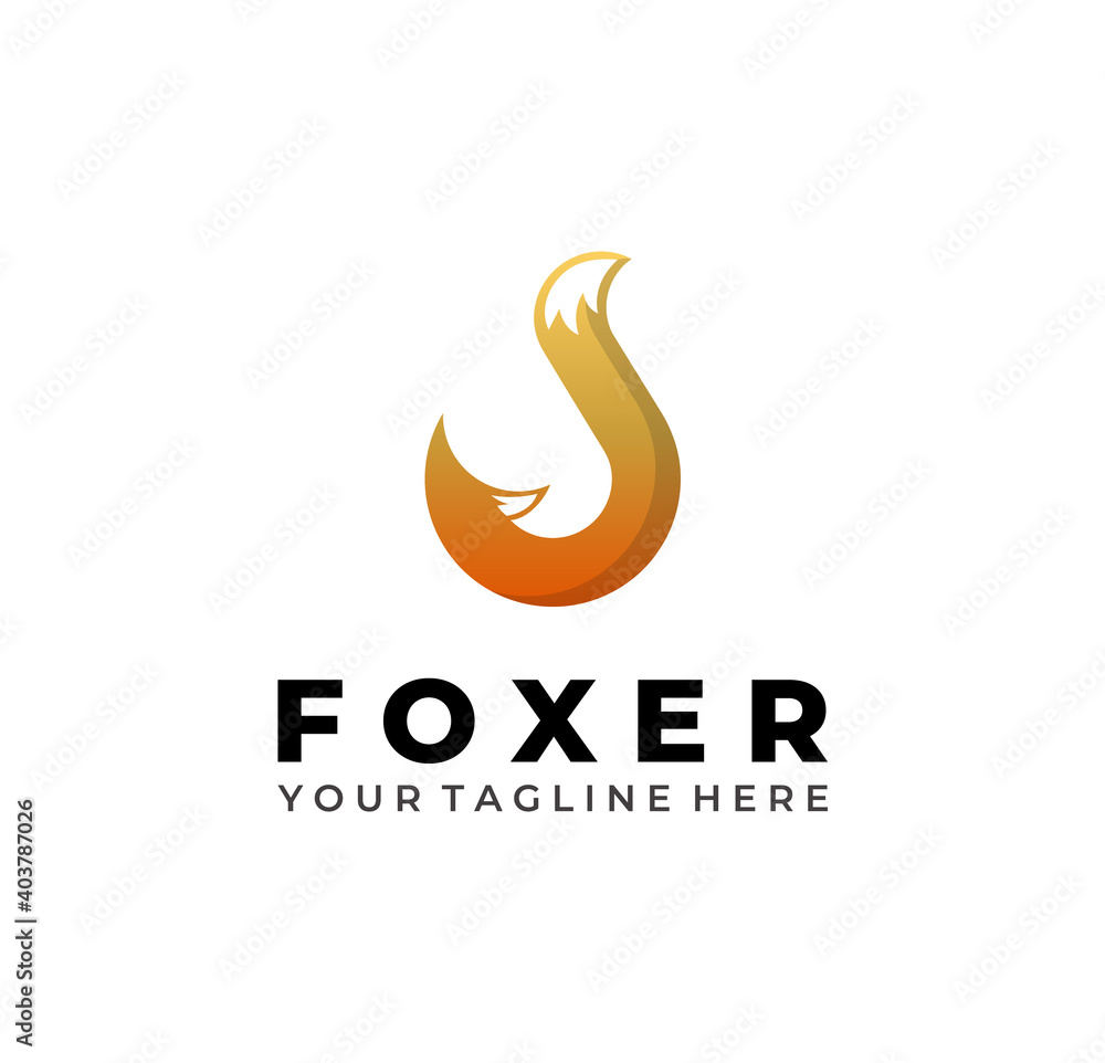 Naklejka premium Modern Fox logo template.Fox logo design.