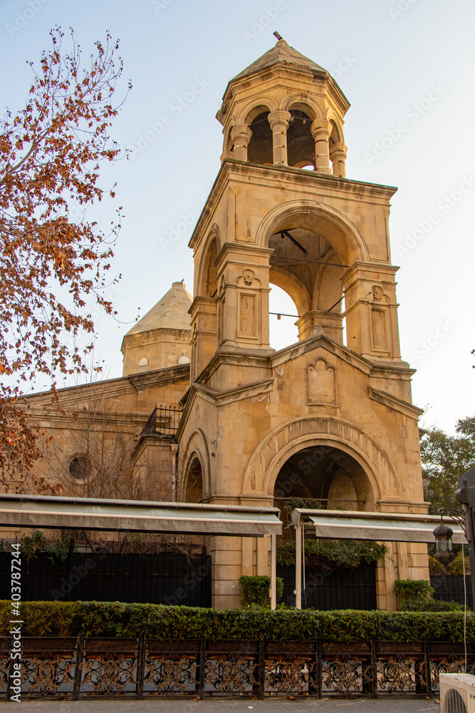 Armenian church in Baku 19th century. Christian churches in Baku - Azerbaijan.