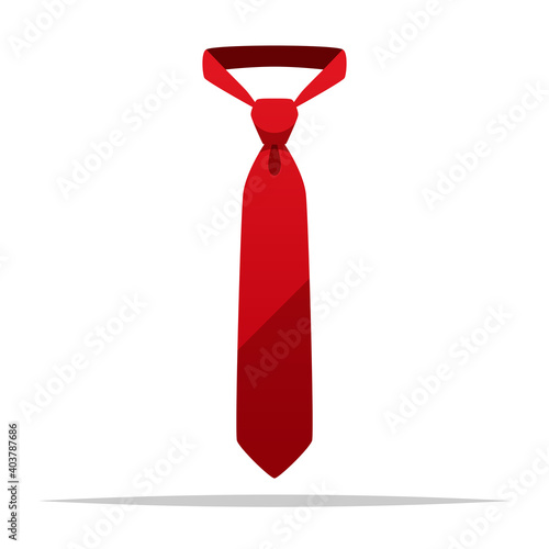 Red necktie vector isolated illustration