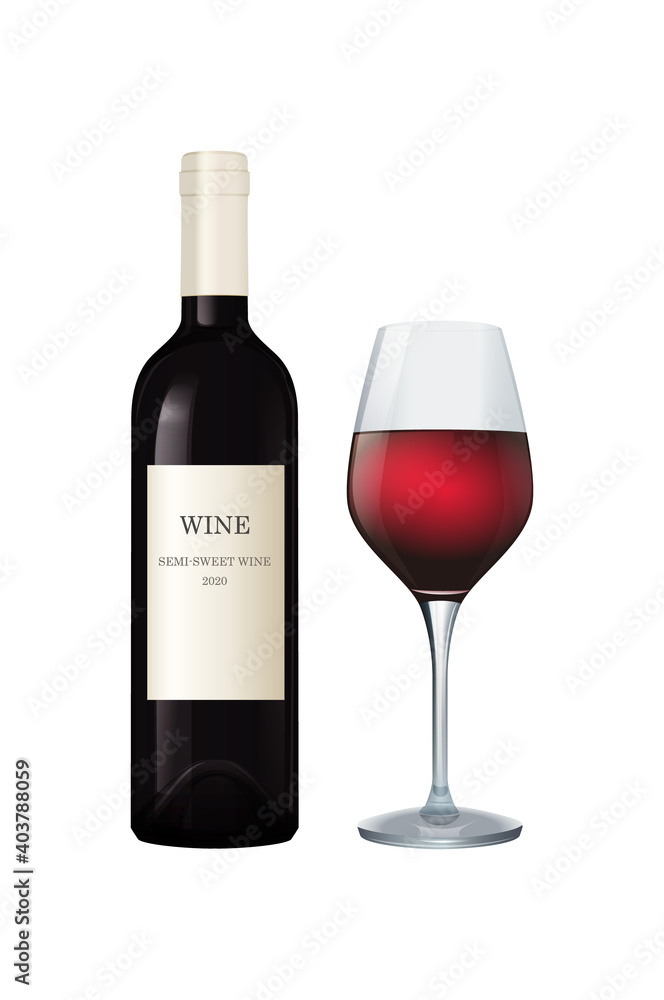 Wine bottles isolated on white background. Wine bottle, made in a realistic style. Alcoholic drink. Red wine. Vector illustration Wine bottles isolated on white background. Wine bottle, made in a realistic style. Alcoholic drink. Red wine. Vector illustration