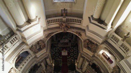 Wallpaper Mural Interior of the cathedral church. View to the church columns from a drone flying inside the church.  Torontodigital.ca
