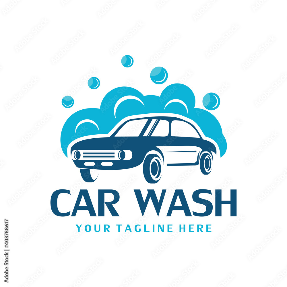 Obraz premium Car wash logo design vector Template, Car Wash Logo, Cleaning Car, Washing and Service Vector Logo Design.