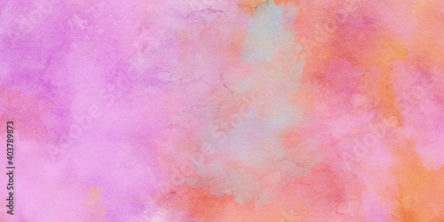 Watercolor Wallpaper Background Strong and Sunny Warm Red and Orange Tone © Noo-Studio