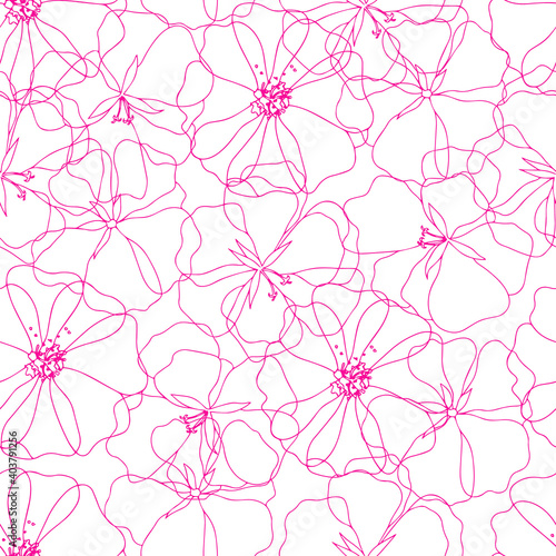 Obraz na płótnie Abstract flowers seamless pattern w salonie