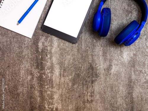 Workplace in the office. Business tools and objects