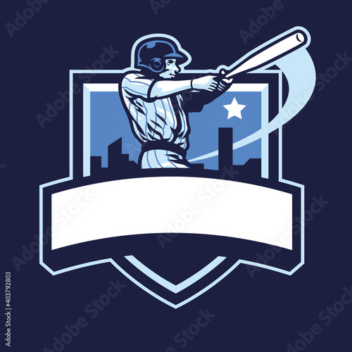 baseball player club badge design