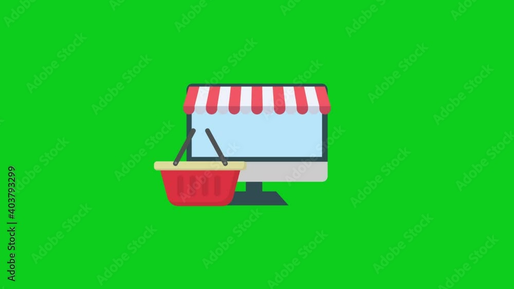 e-commerce icon animation - Vector art.4K video.Simple motion animation.can be used for Explainer Video.green background e-commerce icon animation - Vector art.4K video.Simple motion animation.can be used for Explainer Video.green background