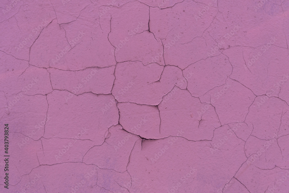 Obraz premium Cracked plaster of the structure. Background, pink texture, structure.