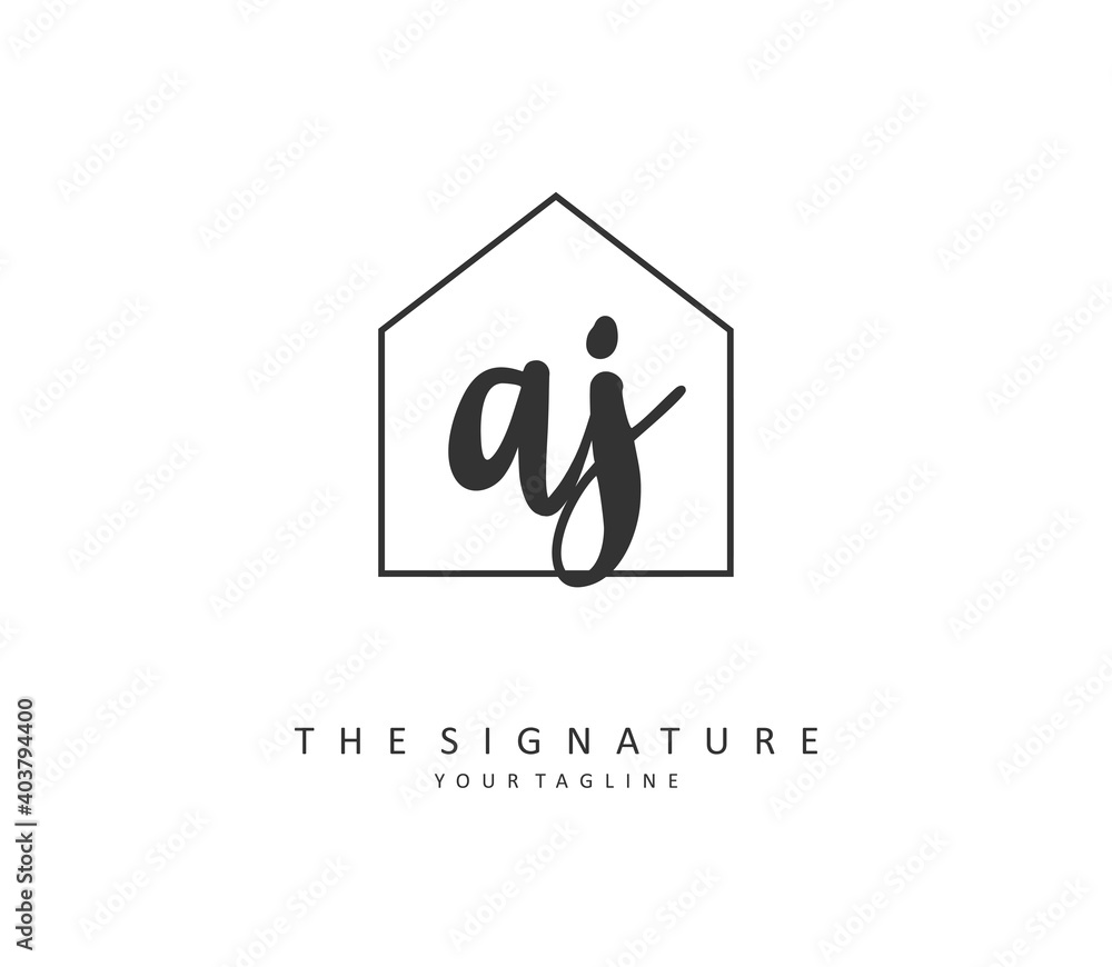 AJ Initial letter handwriting and signature logo. A concept handwriting initial logo with template element. AJ Initial letter handwriting and signature logo. A concept handwriting initial logo with template element.