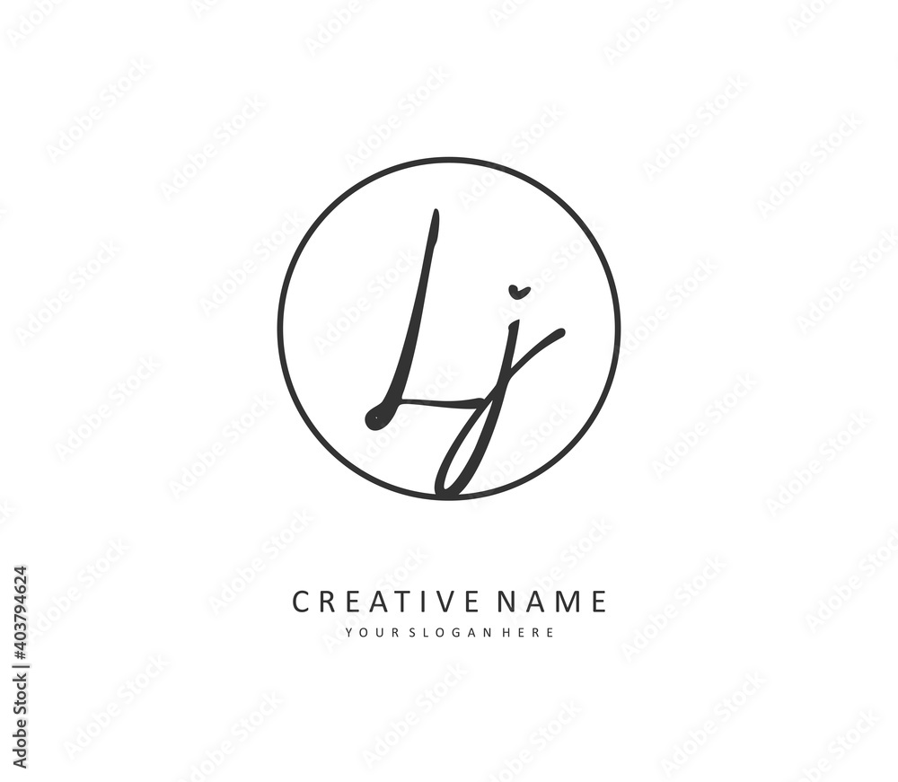 LJ Initial letter handwriting and signature logo. A concept handwriting initial logo with template element. LJ Initial letter handwriting and signature logo. A concept handwriting initial logo with template element.