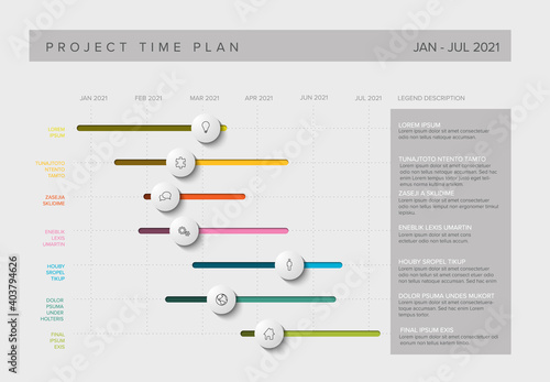 Gantt project production timeline graph