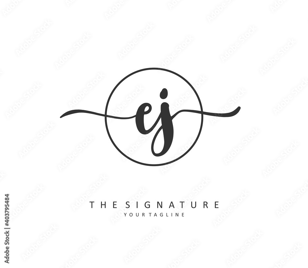 EJ Initial letter handwriting and signature logo. A concept handwriting initial logo with template element. EJ Initial letter handwriting and signature logo. A concept handwriting initial logo with template element.