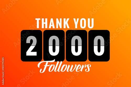 thank you 2000 social media followers and subscribers template