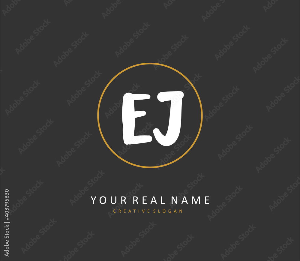 EJ Initial letter handwriting and signature logo. A concept handwriting initial logo with template element. EJ Initial letter handwriting and signature logo. A concept handwriting initial logo with template element.