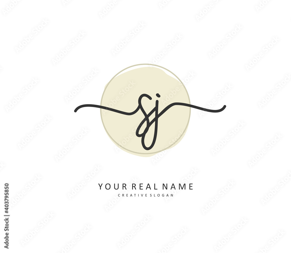 SJ Initial letter handwriting and signature logo. A concept handwriting initial logo with template element. SJ Initial letter handwriting and signature logo. A concept handwriting initial logo with template element.