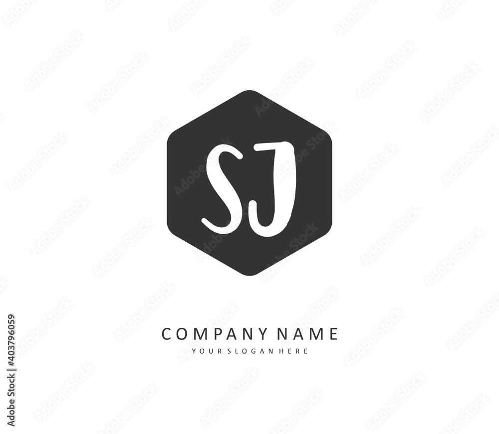 SJ Initial letter handwriting and signature logo. A concept handwriting initial logo with template element. SJ Initial letter handwriting and signature logo. A concept handwriting initial logo with template element.