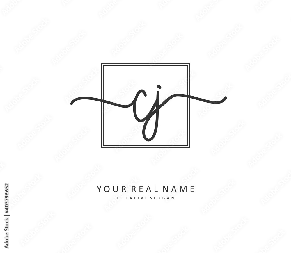 CJ Initial letter handwriting and signature logo. A concept handwriting initial logo with template element. CJ Initial letter handwriting and signature logo. A concept handwriting initial logo with template element.