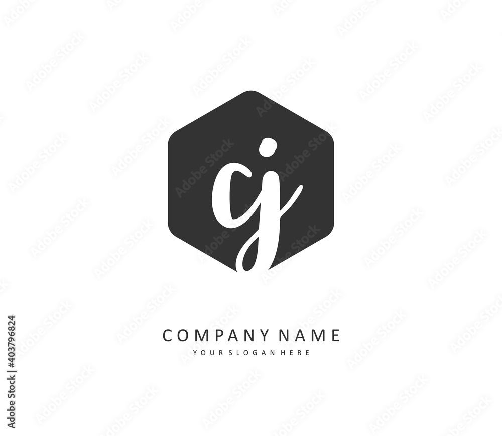 CJ Initial letter handwriting and signature logo. A concept handwriting initial logo with template element. CJ Initial letter handwriting and signature logo. A concept handwriting initial logo with template element.