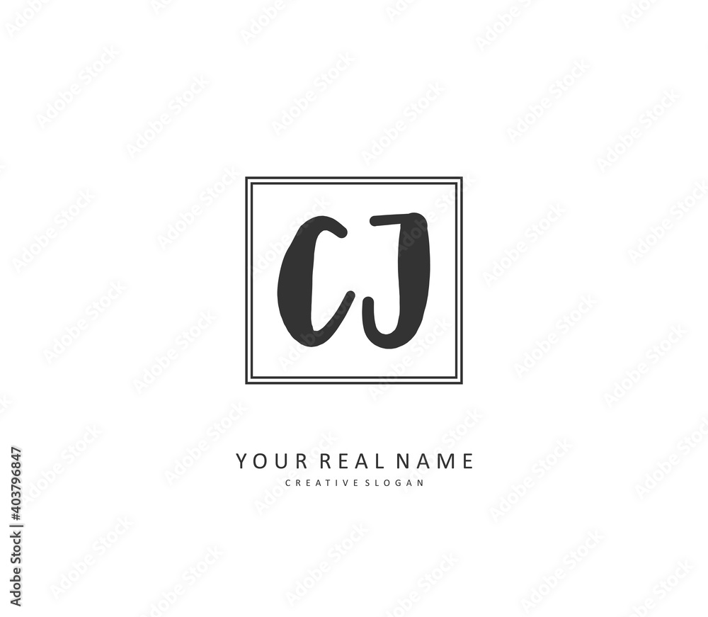 CJ Initial letter handwriting and signature logo. A concept handwriting initial logo with template element. CJ Initial letter handwriting and signature logo. A concept handwriting initial logo with template element.