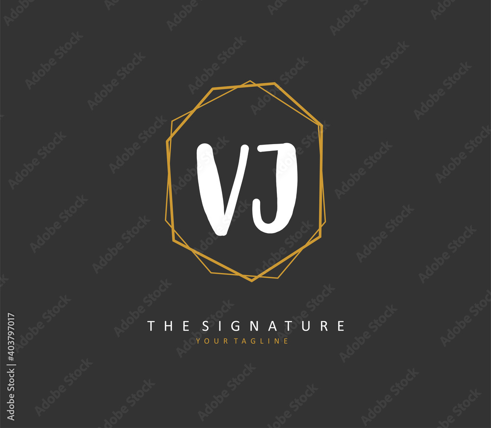 VJ Initial letter handwriting and signature logo. A concept handwriting initial logo with template element. VJ Initial letter handwriting and signature logo. A concept handwriting initial logo with template element.