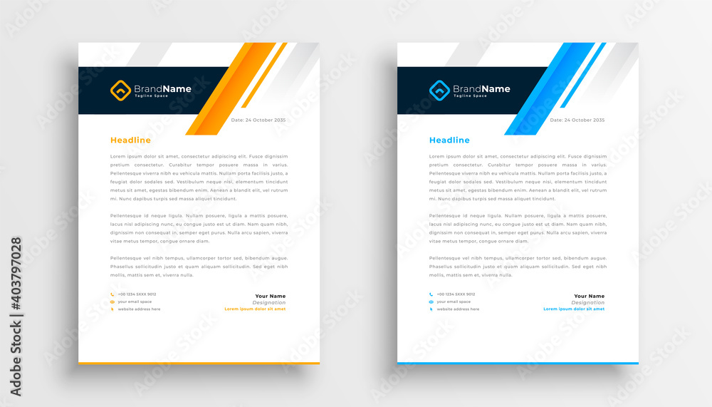 Obraz premium modern letterhead template design set for business