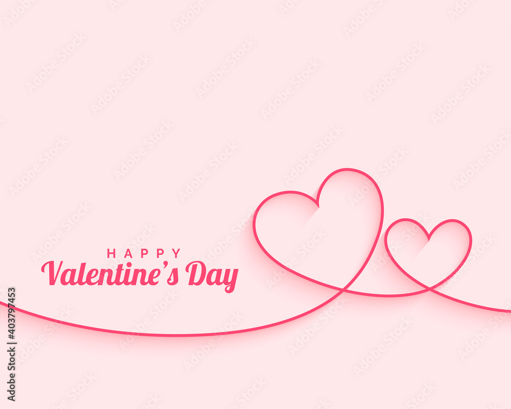 happy valentines day minimal line hearts background
