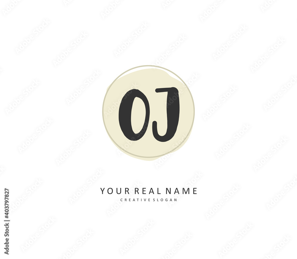 OJ Initial letter handwriting and signature logo. A concept handwriting initial logo with template element. OJ Initial letter handwriting and signature logo. A concept handwriting initial logo with template element.