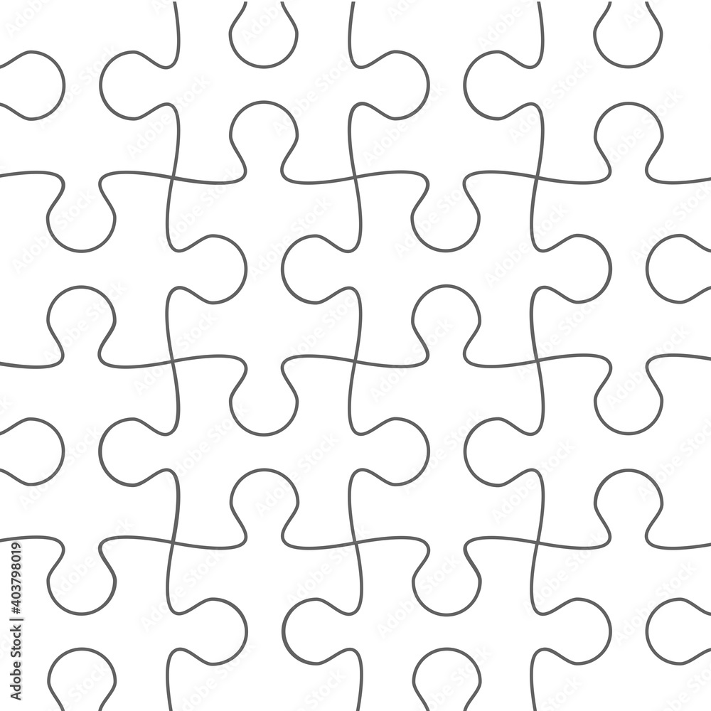 Puzzle pieces set. Collection of Jigsaw for marketing, icon and logo template. Modern flat puzzle, grid background. Puzzle pieces, vector illustration concept Puzzle pieces set. Collection of Jigsaw for marketing, icon and logo template. Modern flat puzzle, grid background. Puzzle pieces, vector illustration concept