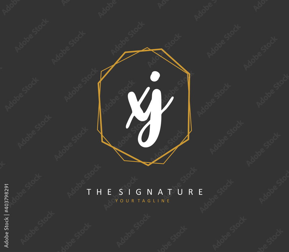 XJ Initial letter handwriting and signature logo. A concept handwriting initial logo with template element. XJ Initial letter handwriting and signature logo. A concept handwriting initial logo with template element.