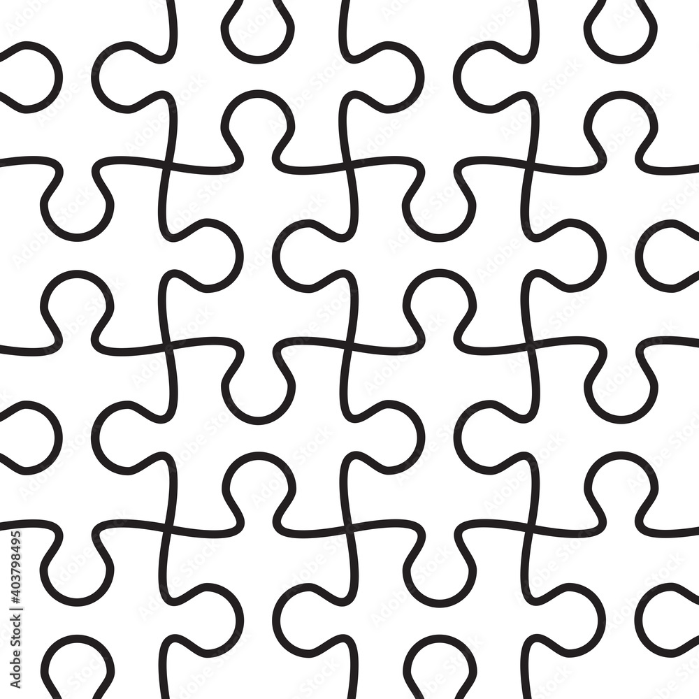 Puzzle pieces set. Collection of Jigsaw for marketing, icon and logo template. Modern flat puzzle, grid background. Puzzle pieces, vector illustration concept Puzzle pieces set. Collection of Jigsaw for marketing, icon and logo template. Modern flat puzzle, grid background. Puzzle pieces, vector illustration concept