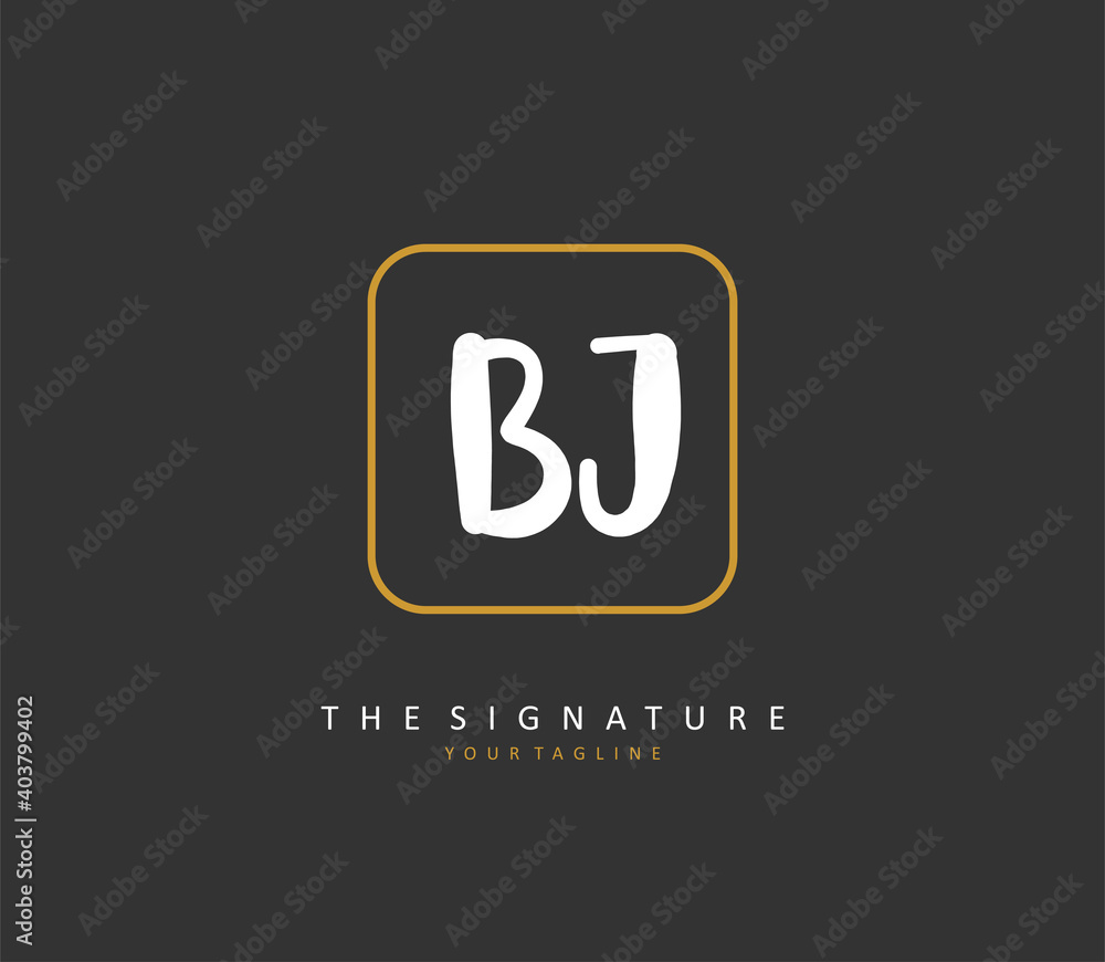 BJ Initial letter handwriting and signature logo. A concept handwriting initial logo with template element. BJ Initial letter handwriting and signature logo. A concept handwriting initial logo with template element.