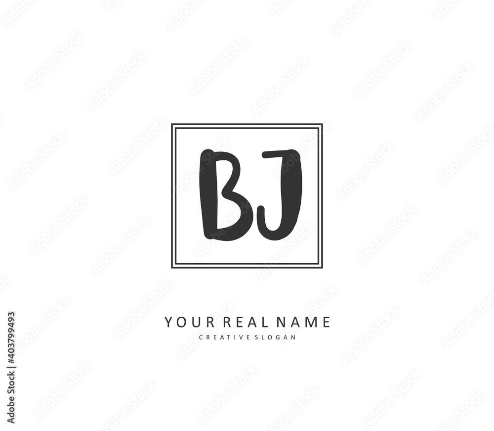 BJ Initial letter handwriting and signature logo. A concept handwriting initial logo with template element. BJ Initial letter handwriting and signature logo. A concept handwriting initial logo with template element.