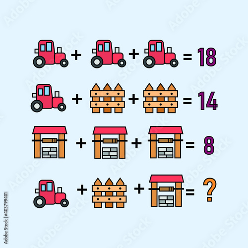 Mathematical riddle, educational game for children and adults, rebus.Riddle for the mind. Riddle with numbers. Vector. Mathematical rebus. Result. Crossword for social networks