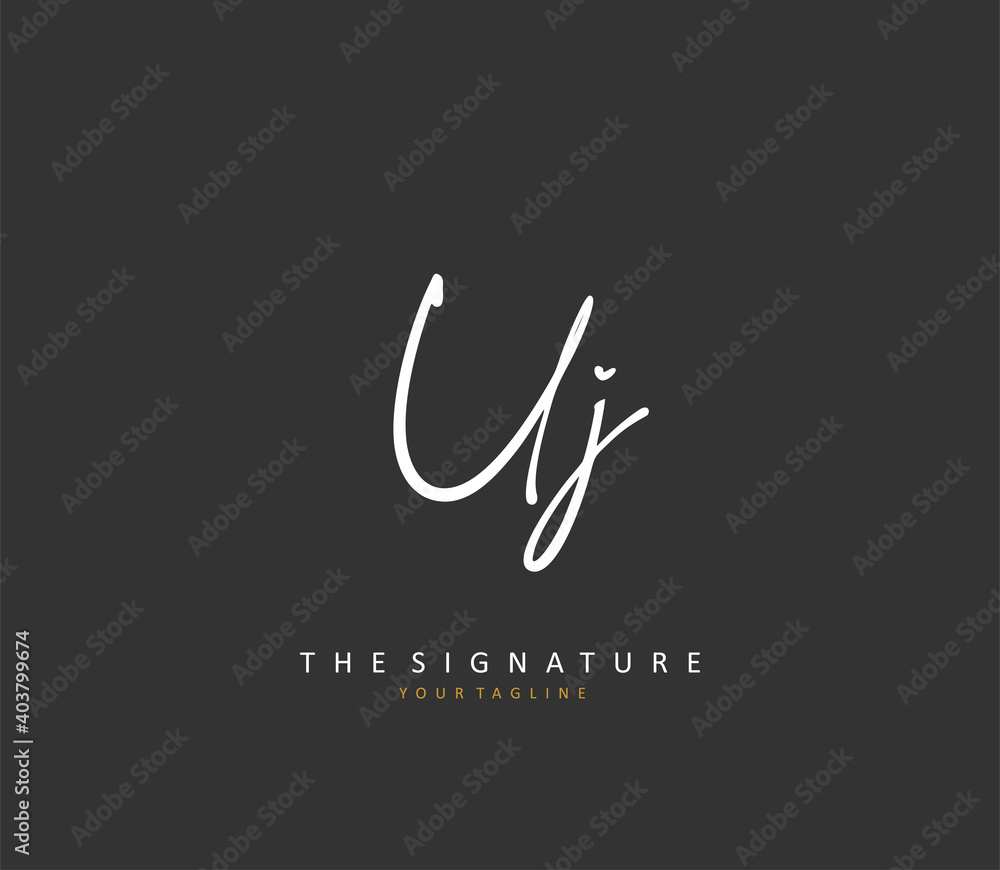 UJ Initial letter handwriting and signature logo. A concept handwriting initial logo with template element. UJ Initial letter handwriting and signature logo. A concept handwriting initial logo with template element.