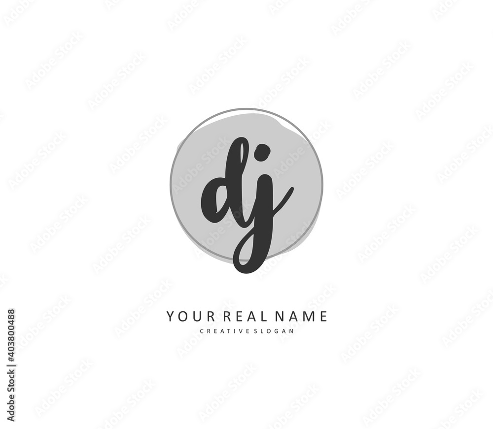 DJ Initial letter handwriting and signature logo. A concept handwriting initial logo with template element. DJ Initial letter handwriting and signature logo. A concept handwriting initial logo with template element.