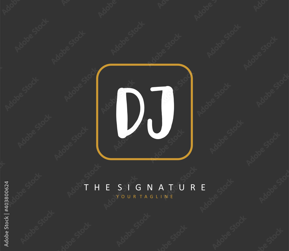 DJ Initial letter handwriting and signature logo. A concept handwriting initial logo with template element. DJ Initial letter handwriting and signature logo. A concept handwriting initial logo with template element.