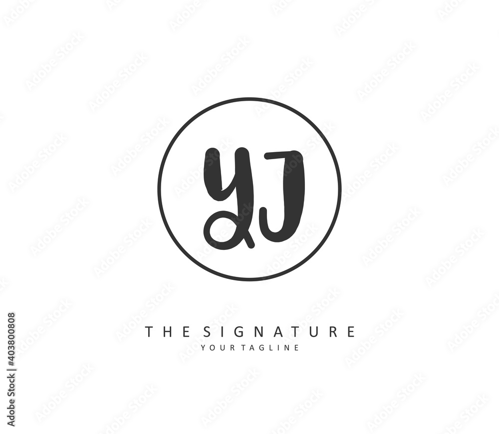 YJ Initial letter handwriting and signature logo. A concept handwriting initial logo with template element. YJ Initial letter handwriting and signature logo. A concept handwriting initial logo with template element.