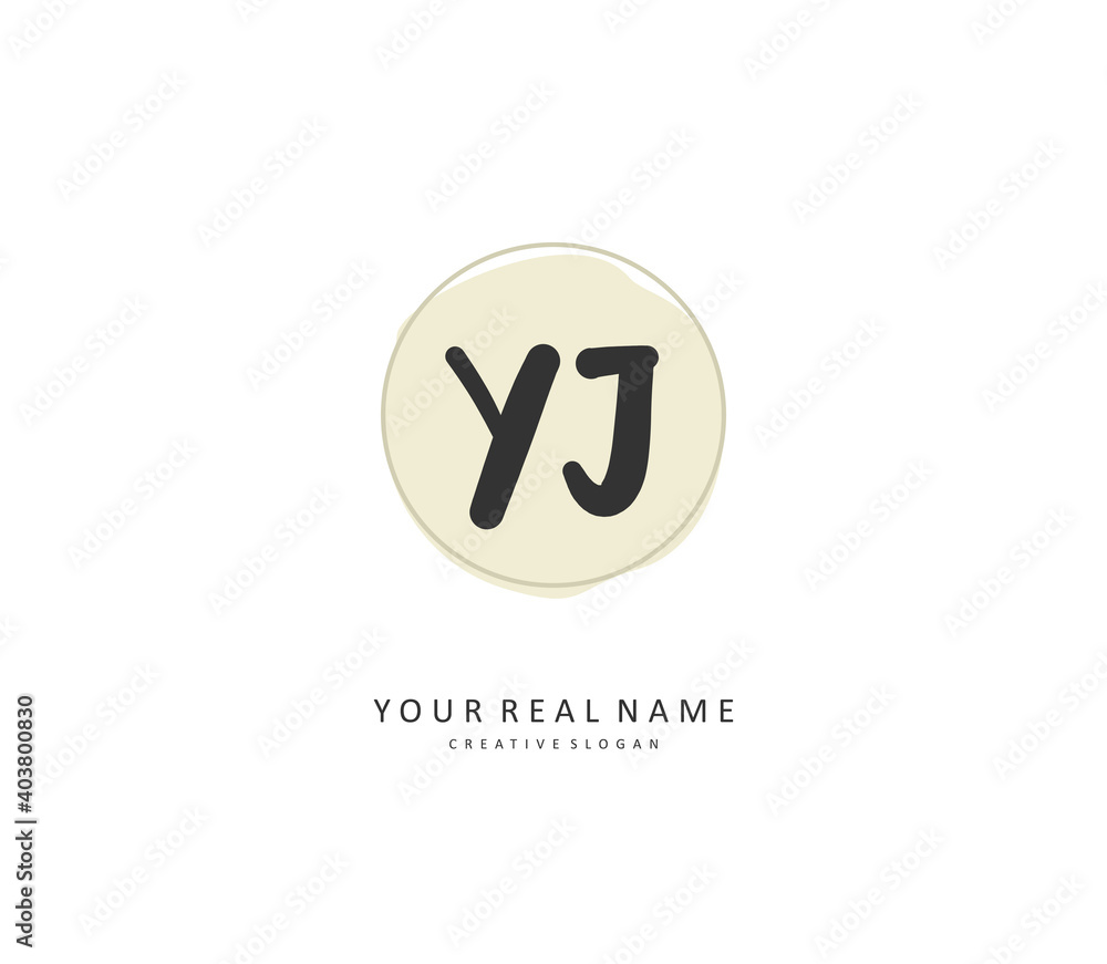 YJ Initial letter handwriting and signature logo. A concept handwriting initial logo with template element. YJ Initial letter handwriting and signature logo. A concept handwriting initial logo with template element.