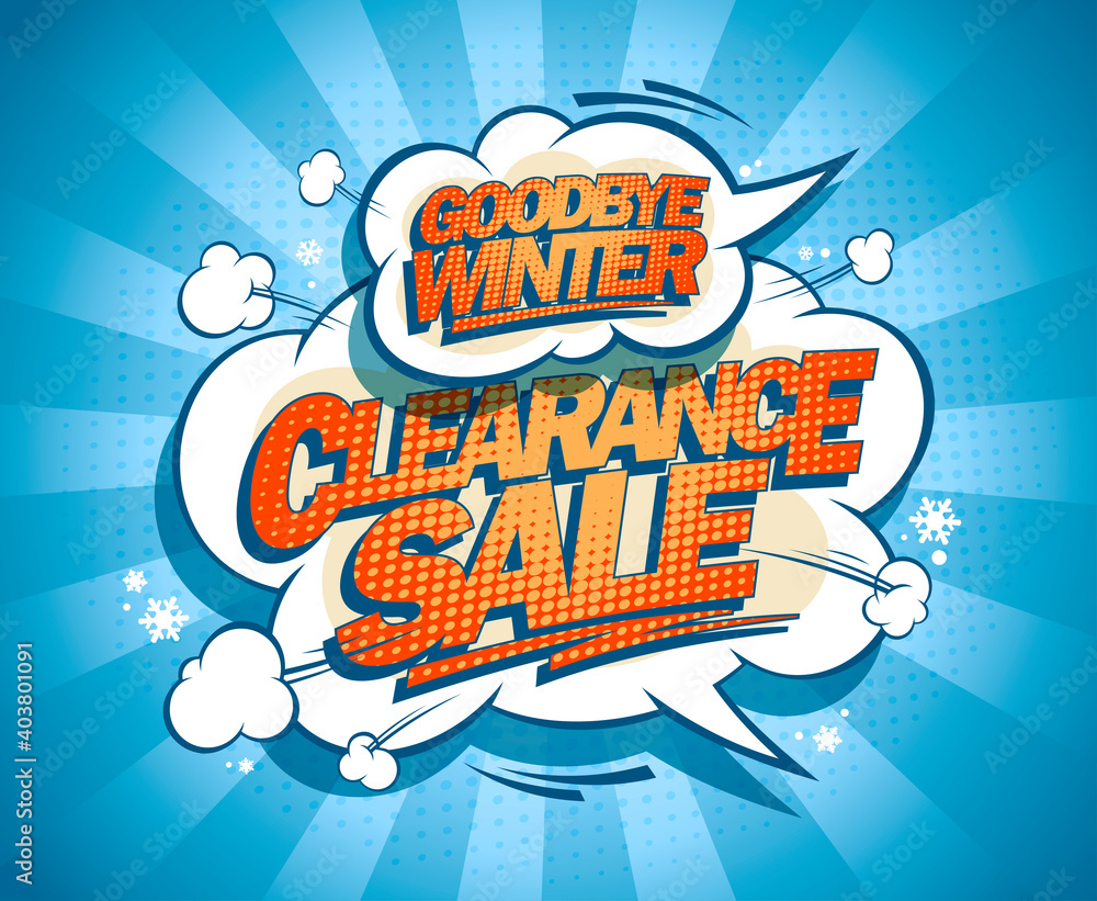Goodbye winter clearance sale poster Stock Vector
