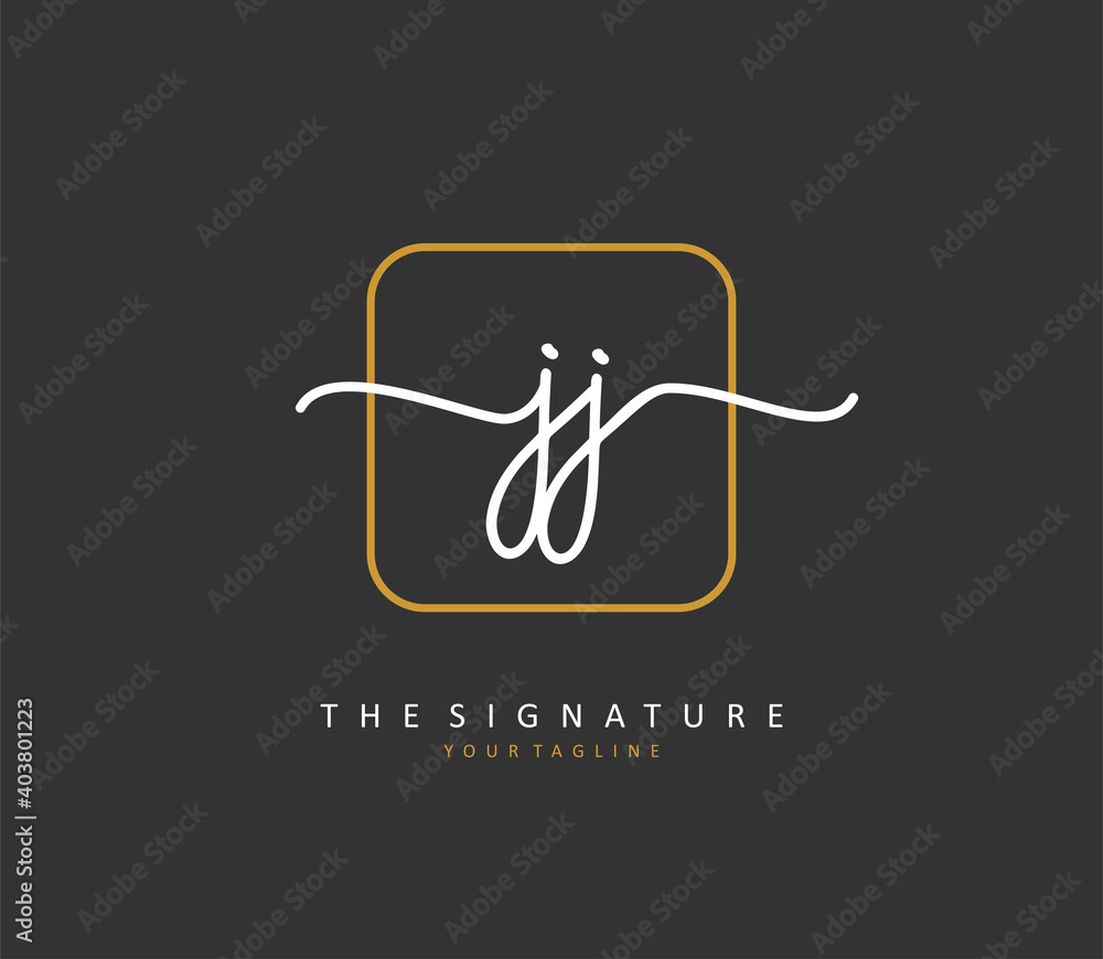 JJ Initial letter handwriting and signature logo. A concept handwriting initial logo with template element. JJ Initial letter handwriting and signature logo. A concept handwriting initial logo with template element.