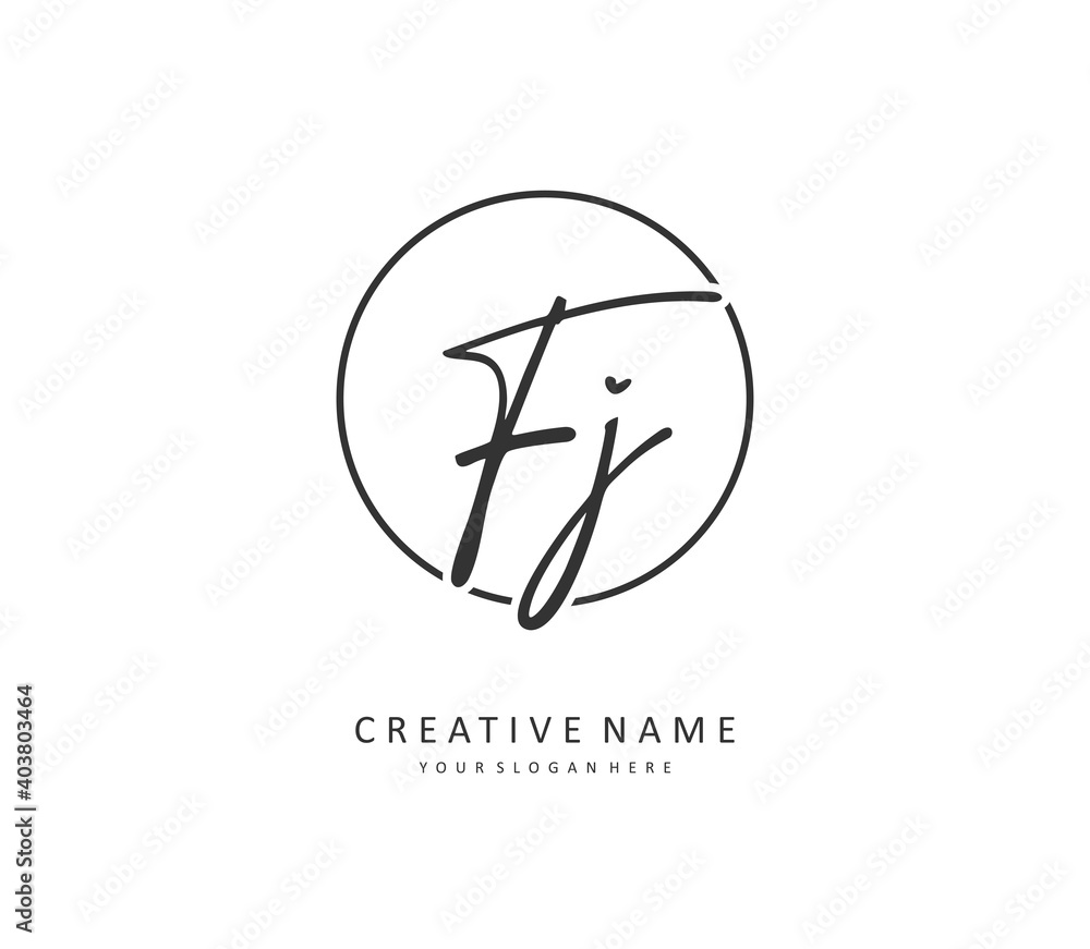 FJ Initial letter handwriting and signature logo. A concept handwriting initial logo with template element. FJ Initial letter handwriting and signature logo. A concept handwriting initial logo with template element.