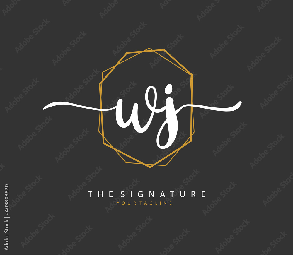 WJ Initial letter handwriting and signature logo. A concept handwriting initial logo with template element. WJ Initial letter handwriting and signature logo. A concept handwriting initial logo with template element.