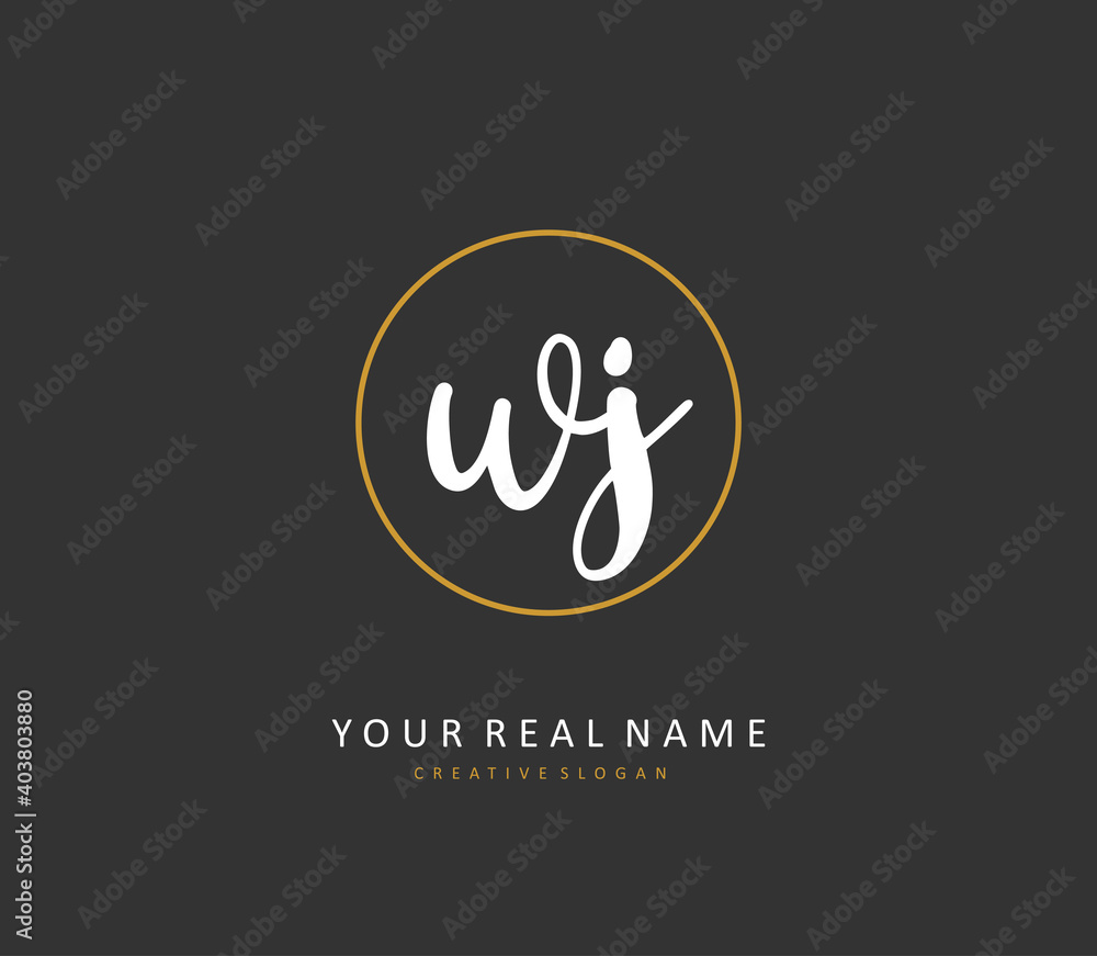 WJ Initial letter handwriting and signature logo. A concept handwriting initial logo with template element. WJ Initial letter handwriting and signature logo. A concept handwriting initial logo with template element.
