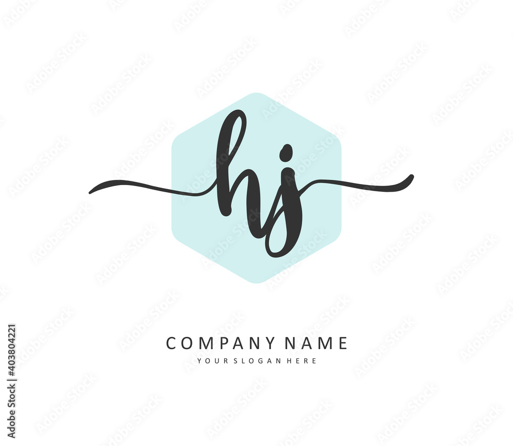 HJ Initial letter handwriting and signature logo. A concept handwriting initial logo with template element. HJ Initial letter handwriting and signature logo. A concept handwriting initial logo with template element.