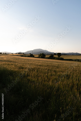 Sunset with the mountain