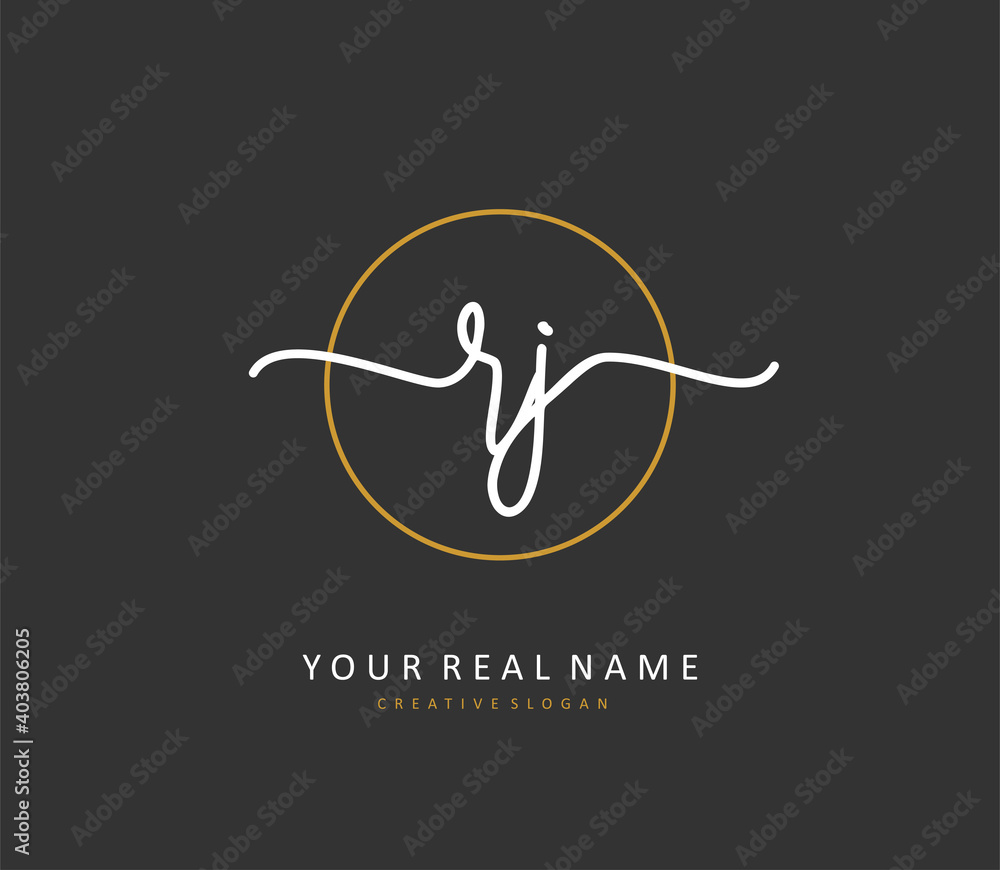 RJ Initial letter handwriting and signature logo. A concept handwriting initial logo with template element. RJ Initial letter handwriting and signature logo. A concept handwriting initial logo with template element.