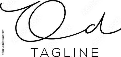 od Letter Initial Logo Design, Vector Template